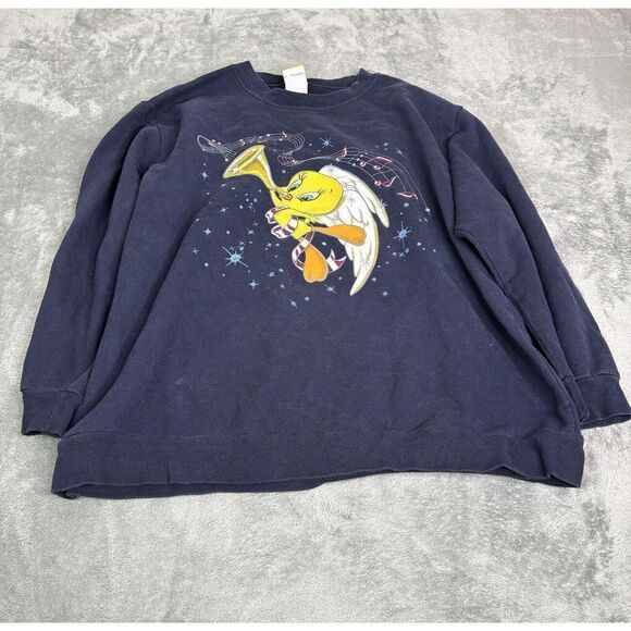 Vintage 1999 Looney Tunes Tweety Pullover Sweatshirt Women's Size 1X Blue - Picture 1 of 10